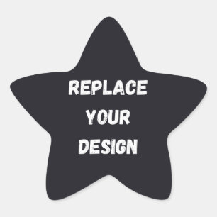 Aangepast zwart eenvoudig ontwerp foto of tekst to ster sticker