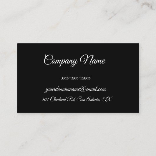 Aangepast Zwart Eenvoudig Visitekaartje (Voorkant)