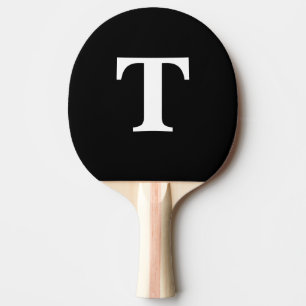 Aangepast zwart effen modern monogram tafeltennisbatje