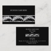 Aangepast zwart elegant ontwerper Floral Leaf Patt Visitekaartje (Voorkant / Achterkant)