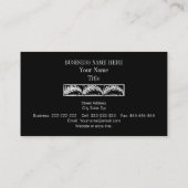 Aangepast zwart elegant ontwerper Floral Leaf Patt Visitekaartje (Achterkant)