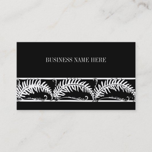 Aangepast zwart elegant ontwerper Floral Leaf Patt Visitekaartje (Voorkant)