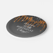 Aangepast zwart en gouden glitter voor een fijne v papieren bordje (Gekanteld)