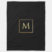 Aangepast zwart en goudlegant fleece deken (Voorkant)