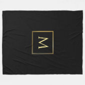 Aangepast zwart en goudlegant fleece deken (Voorkant (Horizontaal))