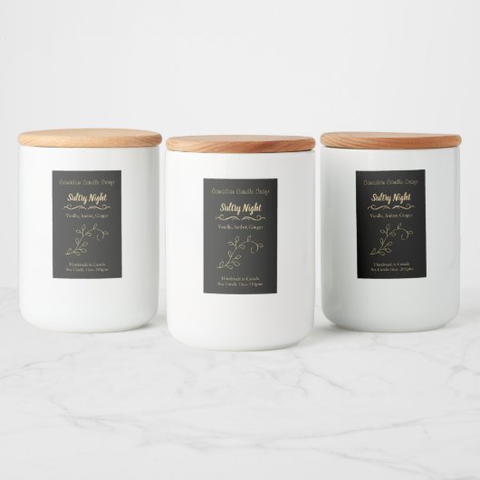 Aangepast zwart- en goudproduct voedselcontainer etiket (Flessen)