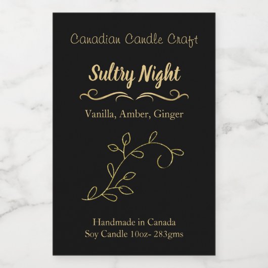 Aangepast zwart- en goudproduct voedselcontainer etiket (Enkel label)