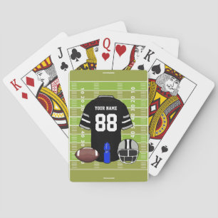 Aangepast zwart en grijs Football Jersey op het ve Speelkaarten