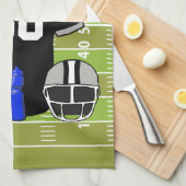 Aangepast zwart en grijs Football Jersey ter plaat Theedoek (Quarter Fold)