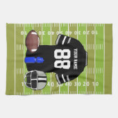 Aangepast zwart en grijs Football Jersey ter plaat Theedoek (Horizontaal)