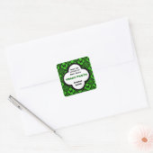 Aangepast zwart en groen vlinder motief vierkante sticker (Envelop)
