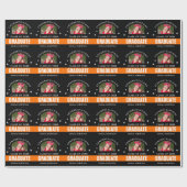 Aangepast zwart en Oranje Afstuderen Cadeaupapier (Vlak)