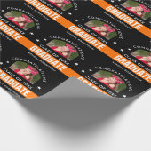 Aangepast zwart en Oranje Afstuderen Cadeaupapier (Hoek)