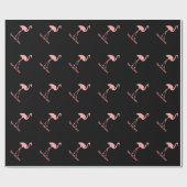 Aangepast zwart en roze flamingo vogelverpakkingsp cadeaupapier (Vlak)