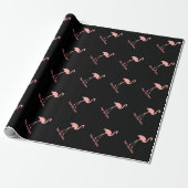Aangepast zwart en roze flamingo vogelverpakkingsp cadeaupapier (Uitgerold)