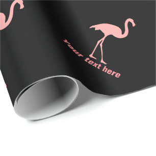 Aangepast zwart en roze flamingo vogelverpakkingsp cadeaupapier
