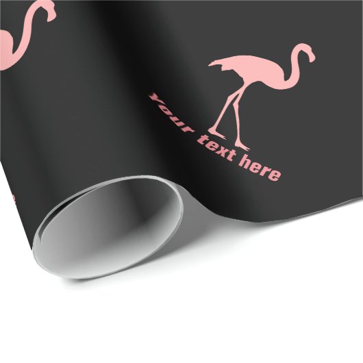 Aangepast zwart en roze flamingo vogelverpakkingsp cadeaupapier (Rol Hoek)