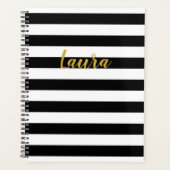 Aangepast zwart en wit gestreept planner (Voorkant)