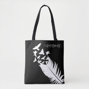 Aangepast zwart en wit, Raven Tote Bag
