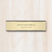 Aangepast zwart Faux Gold Glamoureuze Sjabloon Mod Deurbordje (Voorkant)