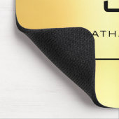 Aangepast zwart Faux Gold Modern Elegant Monogram Muismat (Hoek)