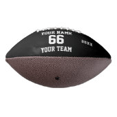 Aangepast zwart Football met naam, nummer, team (Gedraaid 270)