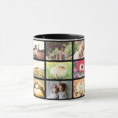 Aangepast zwart fotoraster mok (Midden)