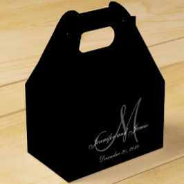Aangepast zwart-gekleurd monogram bruiloft voor do bedankdoosjes