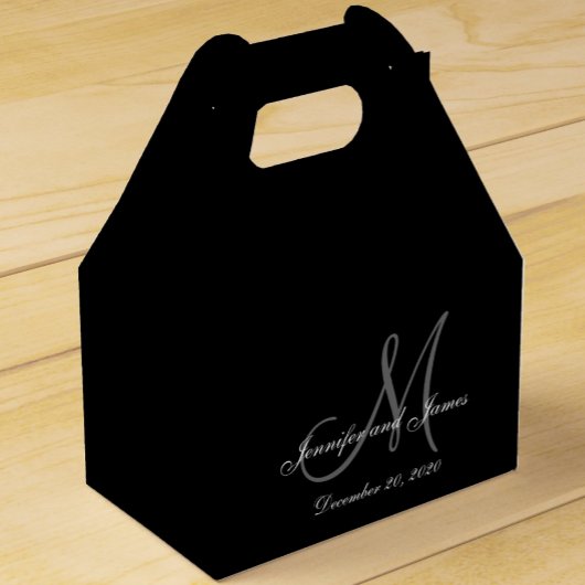 Aangepast zwart-gekleurd monogram bruiloft voor do bedankdoosjes