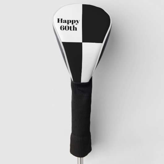 Aangepast zwart geruit  golfheadcover (Voorkant)