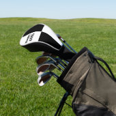 Aangepast zwart geruit  golfheadcover (Insitu)