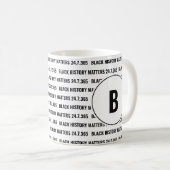 Aangepast zwart-geschiedenismonogram koffiemok (Voorkant rechts)