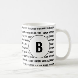 Aangepast zwart-geschiedenismonogram koffiemok