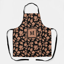 Aangepast zwart glitter Floral Patroonmonogram