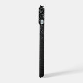 Aangepast zwart glitter Sparkle Monogram iPhone 15 Case (Linkerkant)