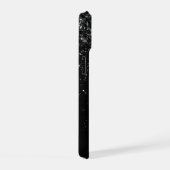 Aangepast zwart glitter Sparkle Monogram iPhone 15 Case (Rechterkant)