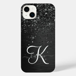 Aangepast zwart glitter Sparkle Monogram