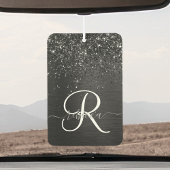 Aangepast zwart glitter Sparkle Monogram Luchtverfrisser
