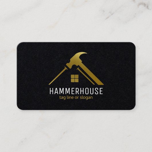 Aangepast zwart + Gold Home Building Lux Visitekaartje (Voorkant)