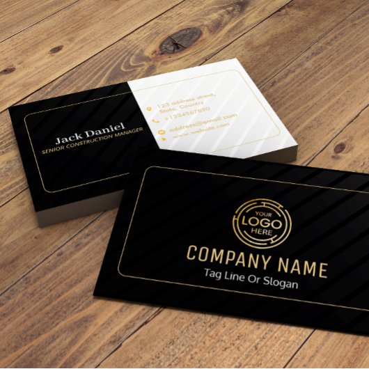 Aangepast zwart + Gold Home Building Lux Visitekaartje