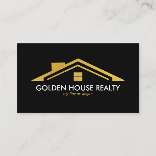 Aangepast zwart + Gold Home Realtors Luxe Modern Visitekaartje (Voorkant)