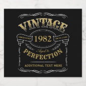 Aangepast zwart goud  gekleed tot perfect likeurfles etiket (Enkel label)