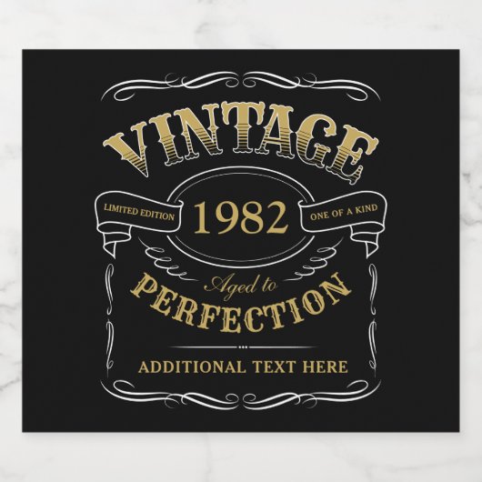 Aangepast zwart goud  gekleed tot perfect likeurfles etiket (Enkel label)