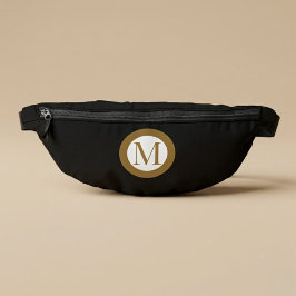 Aangepast zwart & goud midden zegel monogram heuptasje