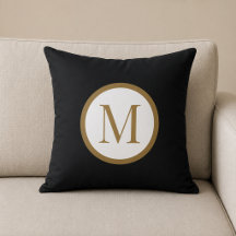 Aangepast zwart & goud midden zegel monogram