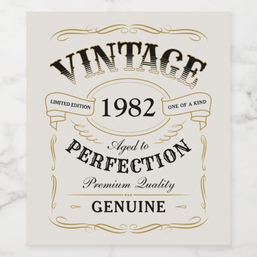 Aangepast zwart goud verouderd tot perfecte wijn wijn etiket (Enkel label)