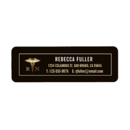 Aangepast Zwart & Goud Verpleegadres Etiket