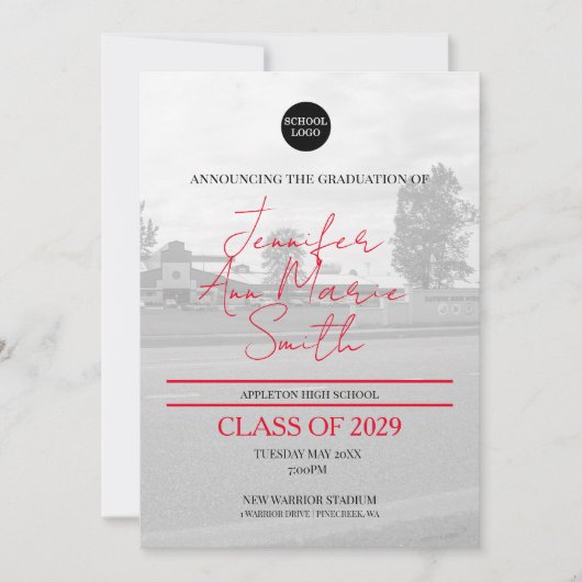 Aangepast zwart gouden Afstuderen met achtergrondf Kaart (Voorkant)