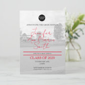Aangepast zwart gouden Afstuderen met achtergrondf Kaart (Staand voorkant)