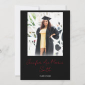 Aangepast zwart gouden Afstuderen met achtergrondf Kaart (Achterkant)